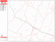 East Orange Digital Map Red Line Style
